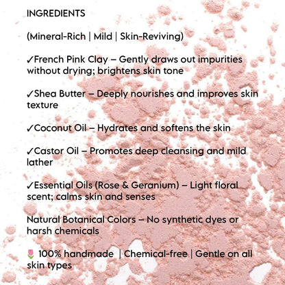 HANDMADE FRENCH PINK CLAY SOAP